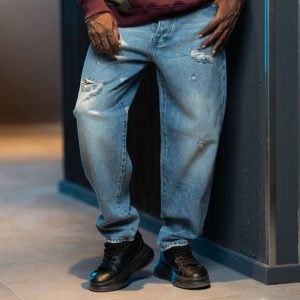 شلوار جین استایل balloon - آبی