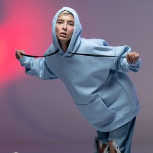 هودی نچرال ساده - آبی روشن